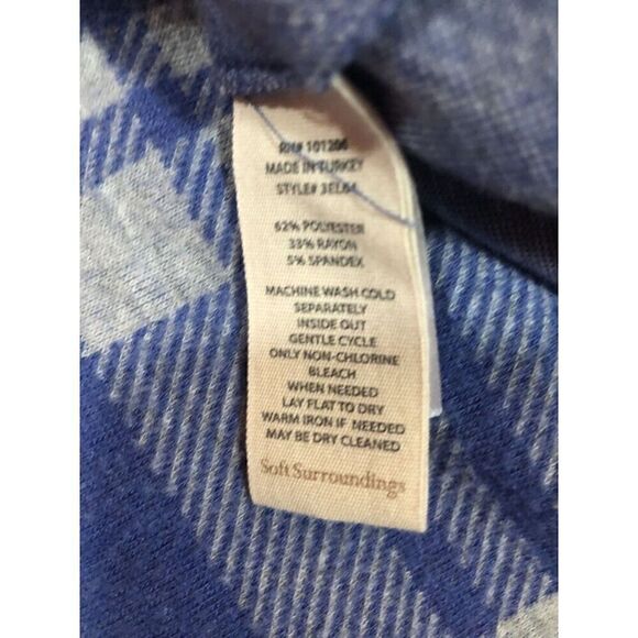 Soft Surroundings SUPER SOFT 1/4 Zip Cozy Blue Plaid Tunic Petite Medium - Picture 3 of 9